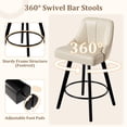 thumbnail image 3 of Betisef Swivel Bar Stools Set of 1, Counter Height Bar Stools with Back, PU Leather Upholstered Kitchen Island Stools, 360° Swivel, Rubberwood Legs, Thick Cushion Seat, for Dining Room Beige, 3 of 11