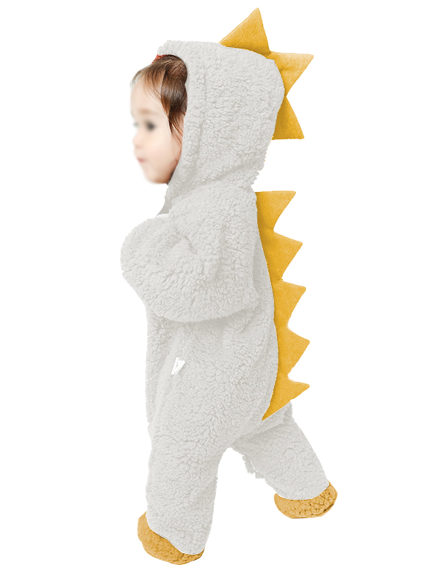 Toddler Newborn Baby Boys Girls Dinosaur Zipper Hooded Romper Jumpsuit Clothes 