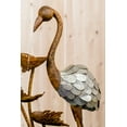 thumbnail image 2 of Flamant Rose en Métal avec Feuilles dans un Seau Fontaine, 2 of 5