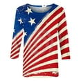thumbnail image 3 of ZVAVZ Women's 4th of July Tops Casual 3/4 Sleeve Blouses Independence Day Printing Shirts Patriotic Star Striped Pullover Todays Daily Deals Clearance, 3 of 4