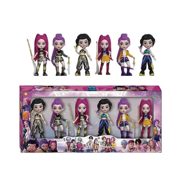 6Pcs Demon Hunter Dolls Action Figure Saja Boys Toy Rumi Mira Zoey Figurine Doll Birthday Gift For Kids Fans