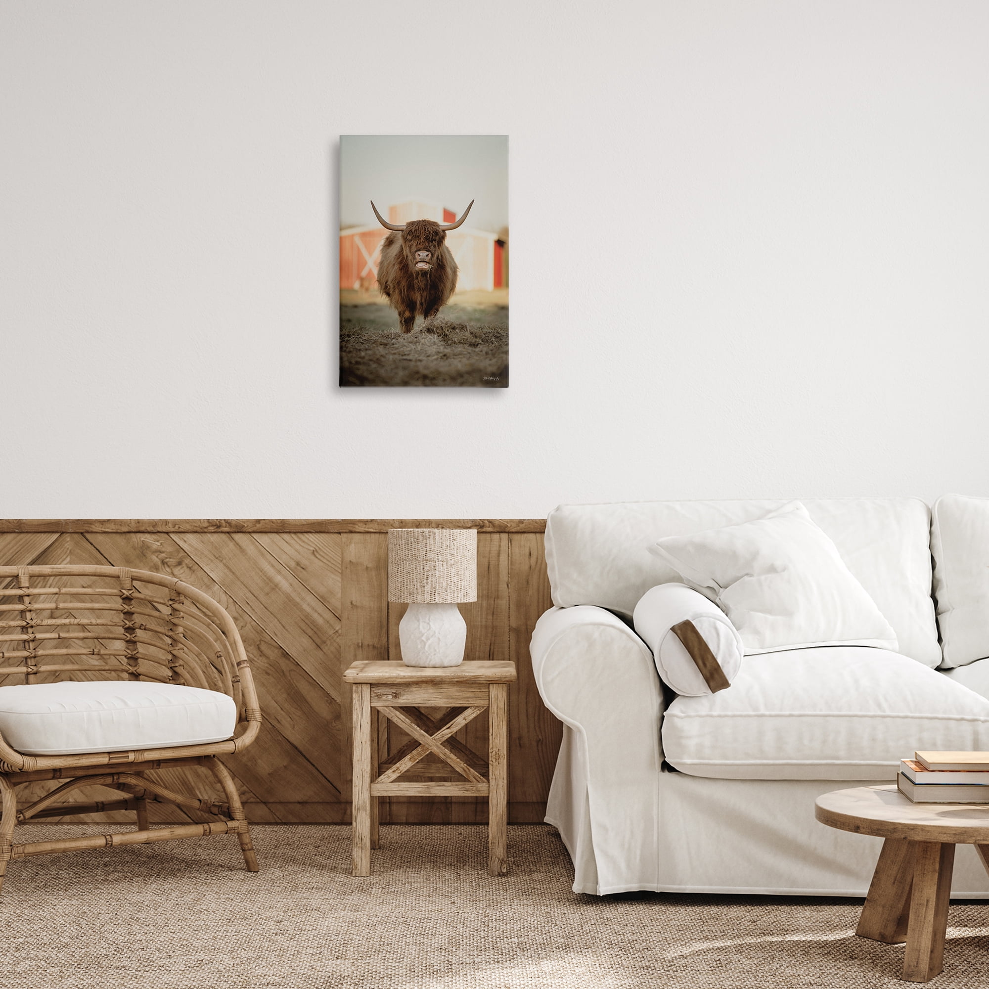 Stupell Industries Cattle on Farm Field Animals & Insects Photography Gallery Wrapped Canvas Art Print Wall Art, 16 x 24