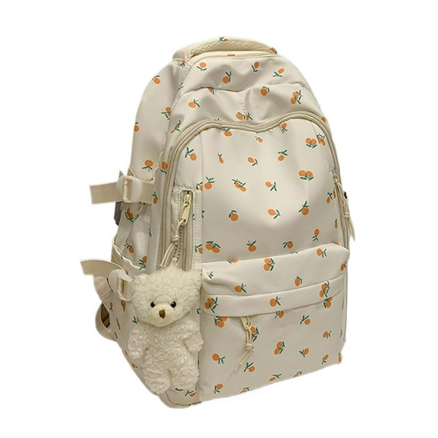 Guardoinrt Cherry Backpack For Girls Stylish Cherry phones, water bottles, and Pattern Nylon Rucksack Backpack