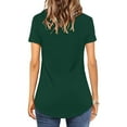 thumbnail image 4 of Tittly T Shirts for Women Basic Tees Womens Summer Tops V Neck Short Sleeve Basic Plain Tee T Shirt Tshirts Shirts Tops for Women Trendy Green L, 4 of 5