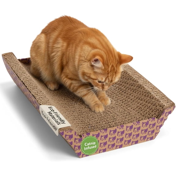 Super Scratcher Chaise Corrugated Cat Scratcher, Catnip Infusion Technology - Brown, One Size
