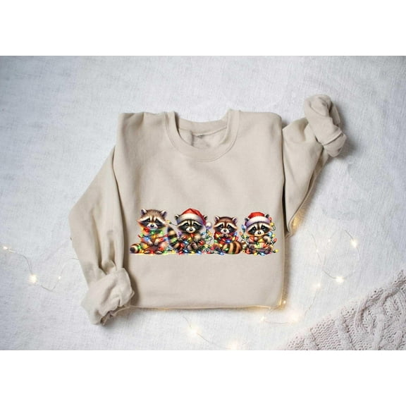 Christmas Raccoon Sweatshirt, Feral Raccoon Shirt, Christmas Season Shirt, Christmas Shirt, Funny Meme Shirt, Christmas Crewneck