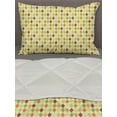 thumbnail image 3 of Autumn Comforter & Sham Bedding Set, Abstract Leaves Inspired Argyle Illustration Geometric Elements Print, 3 pcs Duvet Set Microfiber Filling Quilt, 5 Sizes, Pastel Yellow Multicolor, by Ambesonne, 3 of 4