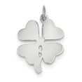 thumbnail image 1 of Sterling Silver Rhodium-plated 4-leaf Clover Polished Disc Charm QC231 (27mm x 18mm), 1 of 2