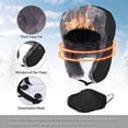 thumbnail image 3 of Trapper Hat Winter Hats for Men Trooper Hunting Ski Hat Women Ear Flap Windproof Hats Gray, 3 of 4