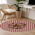 thumbnail image 5 of Round Area Rug 3ft,Western Star Wreath Bless Home Washable Carpet Non-Slip Runner Accent Rugs Indoor Floor Mat for Bedroom Living Room Decor,Red Buffalo Plaid, 5 of 9
