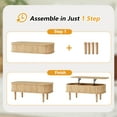 thumbnail image 5 of PHOYAL Wood Lift Top Coffee Table with Storage, Fluted Oval Coffee Table with Hidden Compartments for Living Room, Natural, 5 of 8