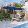 thumbnail image 6 of ALAULM 14FT Patio Umbrellas with Cross Base, Outdoor Double-Sided Umbrella Large Rectangle Table Market Umbrella with Crank Handle & Ribs, for Pool Lawn Garden Navy Blue, 6 of 9