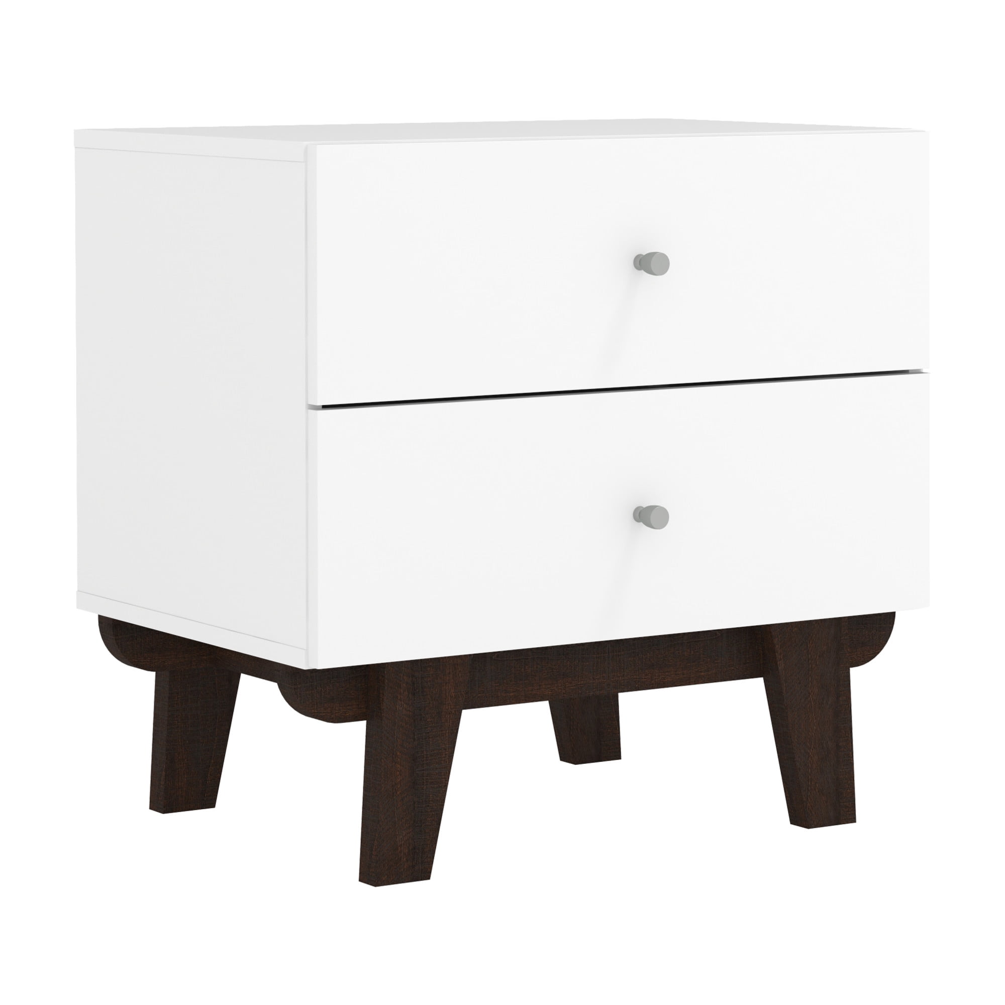 Kincaid Wood 2-Drawer Nightstand, Matte White, by Hillsdale Living Essentials