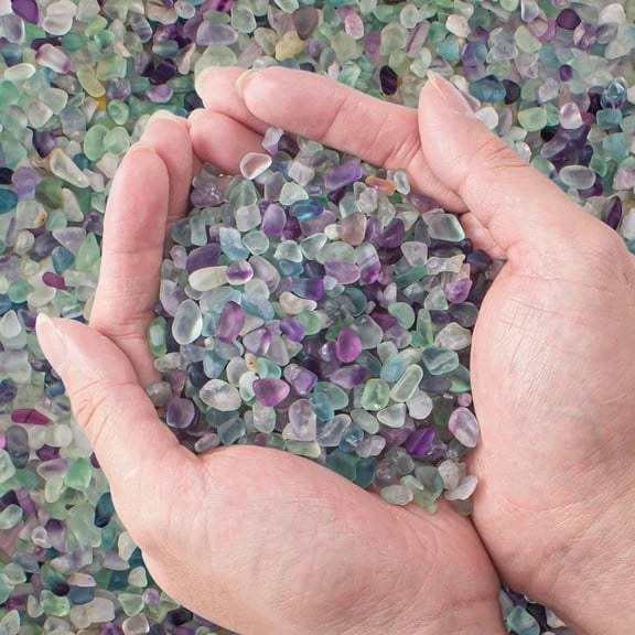 0.5 Lb/230g Fluorite Crystal Chips Stones Decorative Crystal Pebbles Irregular Shaped Natural Quartz Stones Aquarium Gravel Rocks for Vases Filler Garden and Fish Tank Decoration