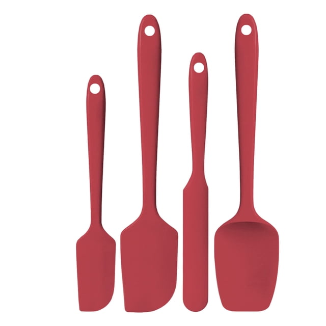 Kieccall Silicone Spatula Set 4 Piece Kitchen Baking Scraper Kit For Home Kitchen Food Mixing Cake Decorating
