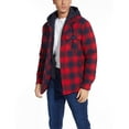 thumbnail image 3 of Chaqueta tipo camisa para hombre, con capucha extraíble, a cuadros, acolchada y forrada, abrigos de invierno, sudadera gruesa, ropa de abrigo, camisas para hombre, 3 of 5