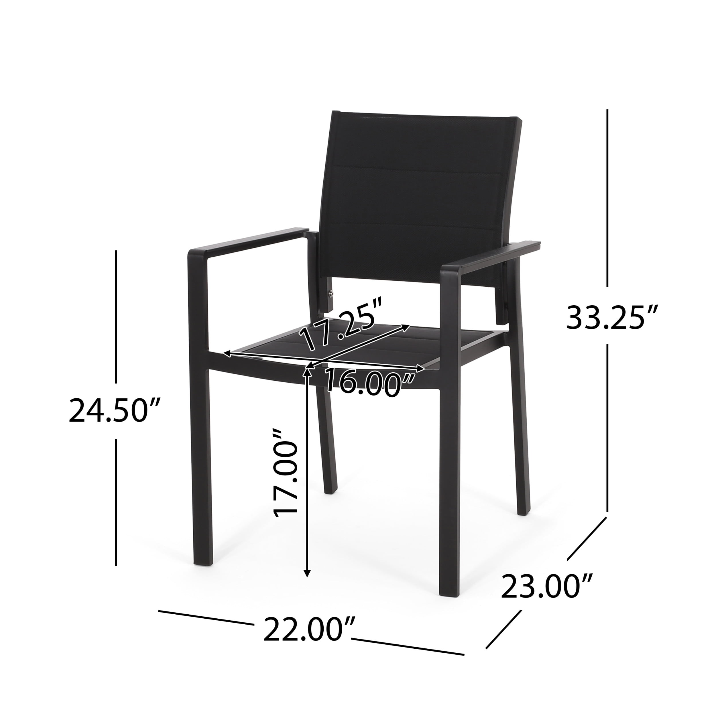 Satterlee Mesh and Acacia Outdoor Wood 5 Piece Dining Set, Black and Teak