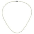 thumbnail image 3 of Sterling Silver Rhodium 4-5mm White Freshwater Cultured Pearl Necklace, 3 of 4