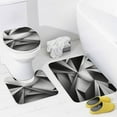 thumbnail image 4 of Geometric Bathroom Sets with Shower Curtain And Rugs, Incl with 12 Hooks，Toilet Lid Oval Rug, 4 of 8