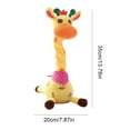 thumbnail image 2 of HUISZJ Giraffe Toy Stuffed, Animal Plush Toy with Repeat Function, Electronic Dancing Giraffe Toy Interactive Musical Doll for Birthday Holiday Gift, 2 of 10