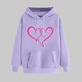 thumbnail image 2 of Plebaso Sweat à Capuche pour Femmes Mignon Cœur Manches Longues Décontracté avec Poches, 2 of 5