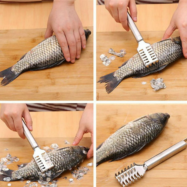 MAGAZINE Stainless steel manual fish scale scraper seafood tools paring  knife cleaner small tools fish cleaning knife tweezers kitchen gadgets 