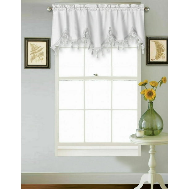 DRESSING YOUR WINDOW 1PC VALANCE WAVE WHITE SHEER SEE THRU WINDOW
