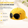 thumbnail image 4 of Pilot Goggles Baseball Cap, Korean-Style Pilot Baseball Cap, Aviator Hat with Goggles Baseball Cap Yellow, 4 of 5