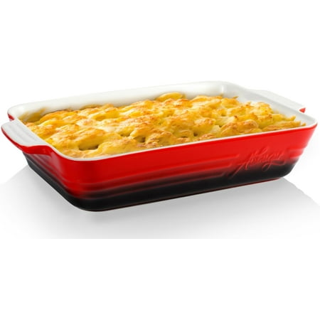 

Casserole Dish Ceramic Baking Dish Casserole Dishes for Oven 9x13 Baking Dish with Handles Deep and Large Capacity Baking Dish for Casseroles Lasagnas Roasted Vegetables Great Kitchen Gifts Red