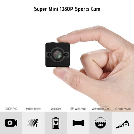 SQ12 1080P HD Mini Sports DV Camcorder Action Camera with Night Vision/ Motion Detection/ 155° Wide Angle Lens/ 30m