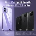thumbnail image 2 of Crystal Clear Case for iPhone 12, [Not Yellowing] [Camera Protection] [Military Grade Drop Tested] Transparent Shockproof Protective Phone Case Soft Silicone Slim Cover, 6.1 inch, Purple, 2 of 16