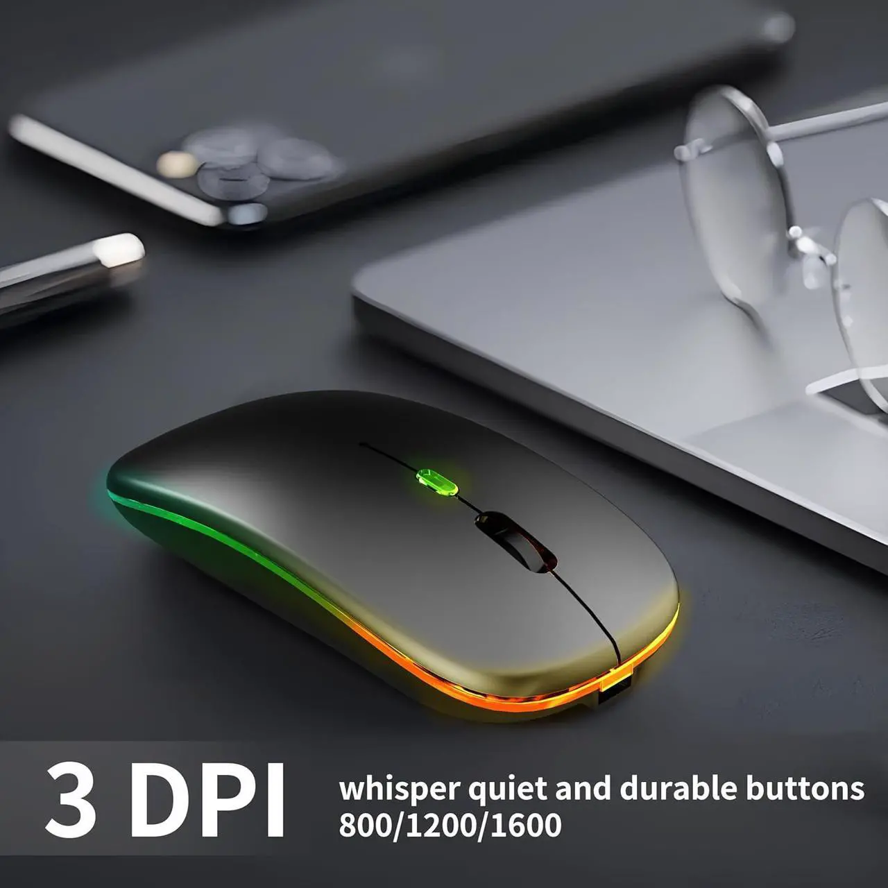 Bluetooth Keyboard and Mouse Combo with 7-Color Backlit, Rechargeable Wireless Keyboard for iPad/Samsung/Tablet/PC/Laptop/iPhone/iOS/Windows/Android