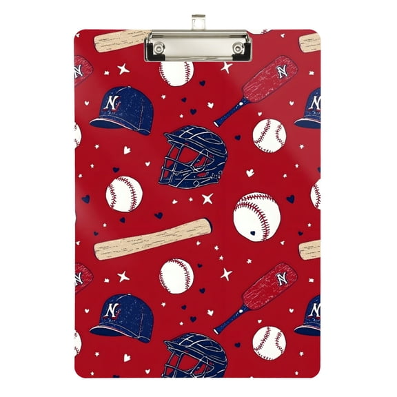 ALAZA Plastic Clipboard A4 Letter Size Decorative Clipboards for Students Women Men 9" x 12.5" Baseballs