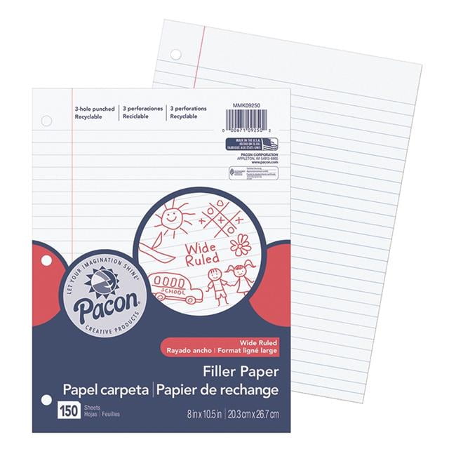 Pacon PACMMK09250 Pacon Filler Paper Wide Rule 0.37 in