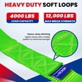 thumbnail image 2 of MOCA 6-Pack Soft Loop Tie Down Straps 4,000 Load Capacity & 12,000 Lbs Breaking Strength 1.6 x 17 inches Heavy Duty Tie Down Straps for Securing ATV, UTV, Motorcycles, Scooters & Dirt Bikes(Green), 2 of 8