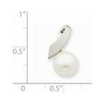thumbnail image 3 of Real 14kt White Gold 8-9mm Button FWC Pearl Satin Finish Pendant Slide; for Adults and Teens; for Women and Men, 3 of 4