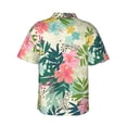 thumbnail image 4 of Xecao Tropical Flowers print Hawaiian shirt - a stylish short-sleeve button-down for men, perfect for casual beach and tropical outings., 4 of 9