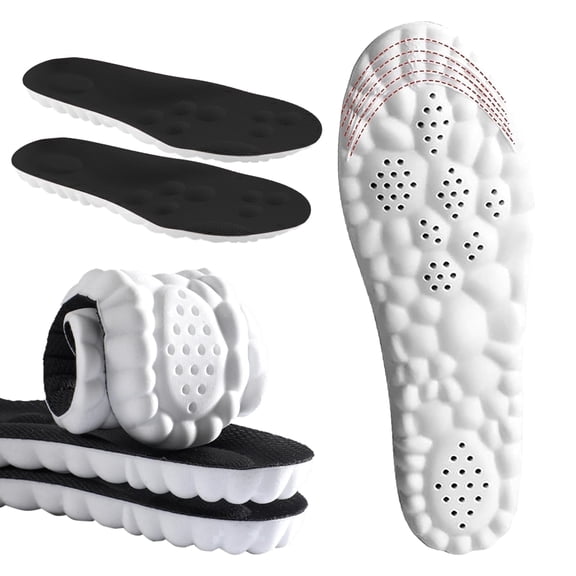 AlphaGeek 2 Pairs 4D Cloud Memory Foam Insoles, Super Soft Anti-Fatigue Shock Absorption (Men's 7-13)