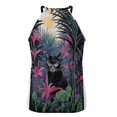 thumbnail image 4 of Cat Moon Jungle Women's Loose Round Neck Summer Sleeveless Vest, 4 of 6