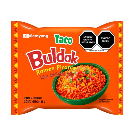 Sopa instantánea Samyang Buldak pollo Taco 135g