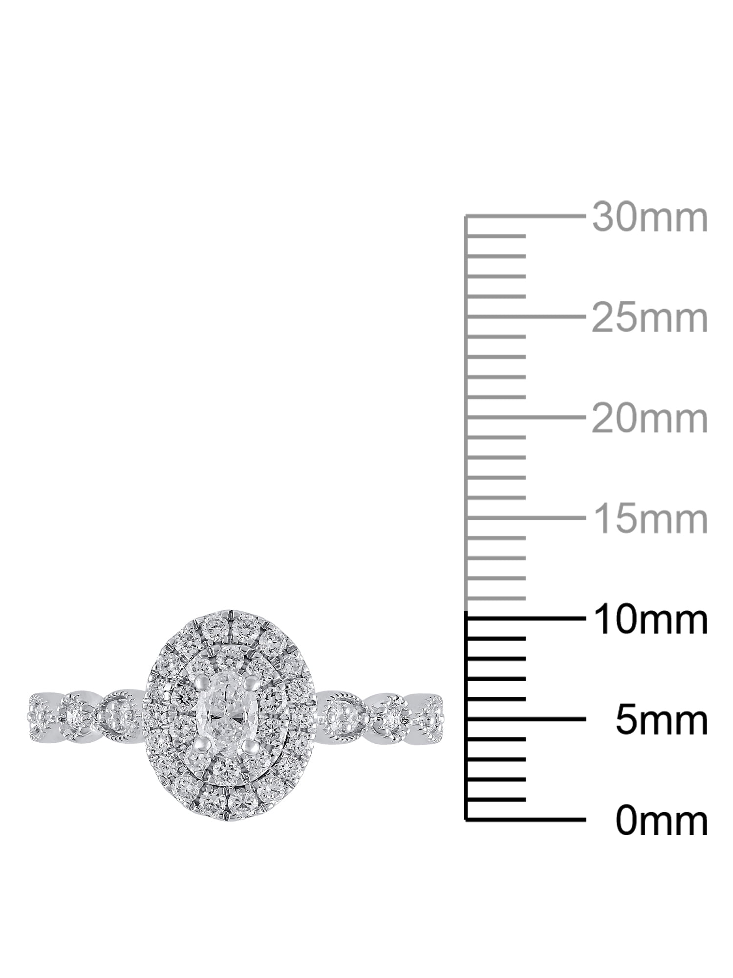 Brilliance Fine Jewelry 1/2 Carat T.W. Lab Grown Diamond Engagement Women Ring Sterling Silver
