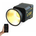 thumbnail image 1 of Luz de video LED LIVLUX L120 120W bicolor 2700K a 6500K con app, CRI 96, reflector y difusor para fotografía, 1 of 9