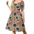 thumbnail image 3 of Vestido de manga corta con flores infinitas, vestidos de cóctel, vestido vintage de verano, vestidos de noche para mujer, 3 of 7