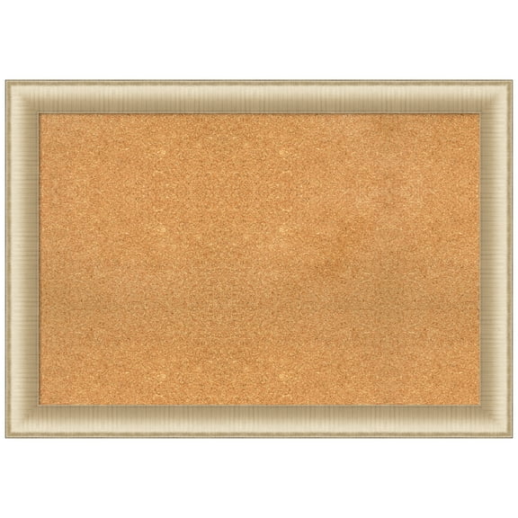 Amanti Art Natural Cork Board Framed Elegant Brushed Honey Bulletin Board 41 in. x 29 in.