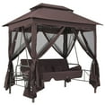 thumbnail image 2 of vidaXL Patio Swing Chair Outdoor Hanging Bench Seat with Gazebo Swing Seat, 2 of 40