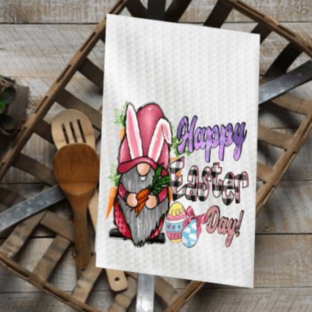 

Versatility Easter Kitchen Towel 16x24 Decorative Gnome Print