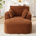 thumbnail image 2 of Muumblus Chaise Lounge Indoor, Cozy Lounge Chair Sleeper Sofa for Adults, No Assembly Required, Orange Corduroy, 2 of 9