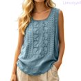 thumbnail image 2 of Lixiuxyad Cute Tank Tops for Women Elegant Embroidered Sleeveless Top For Relaxed Fit Tank With Casual Vibe Without Logo,Blue M, 2 of 7