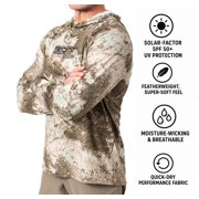 Realtree Mens Camo Sun Hooded Shirts, Lightweight, Breathable for Fishing, Hiking and Outdoors, Size K