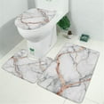 thumbnail image 2 of White Marble Rose Gold Line Pattern Bathroom Rugs Sets 3 Piece,Toilet Cover Set,Absorbent Non Slip Bathroom Mats Sets with U-Shaped Contour Rug Toilet Rug Set, 2 of 5